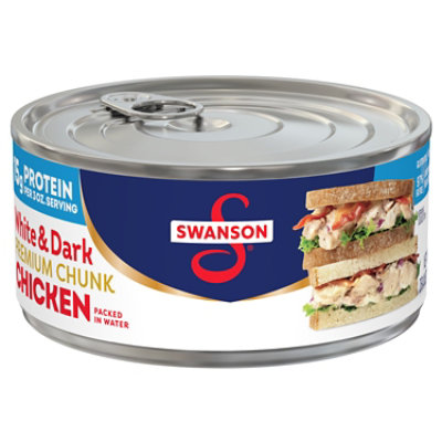 Swanson Premuim Chunk White & Dark Chicken In Water Can - 9.75 Oz