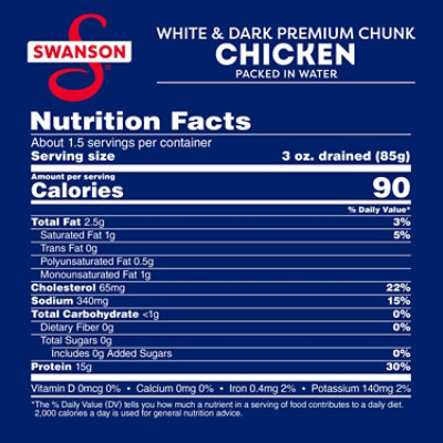 Swanson Premuim Chunk White & Dark Chicken In Water Can - 9.75 Oz - Image 4