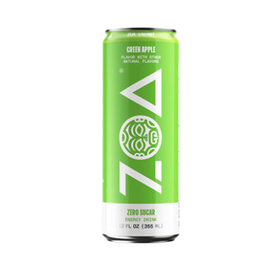 Zoa Green Apple Zero Sugar Energy Drink - 12 Fl. Oz. - Image 1