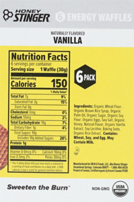 Honey Stinger Waffle Vanilla 6pk - 6.36 OZ - Image 5