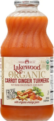 Lakewood Organic Carrot Ginger Turmeric Juice - 32 Oz - Image 2