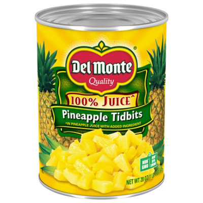 Del Monte Pineapple Tidbits In 100% Juice Can - 20 Oz