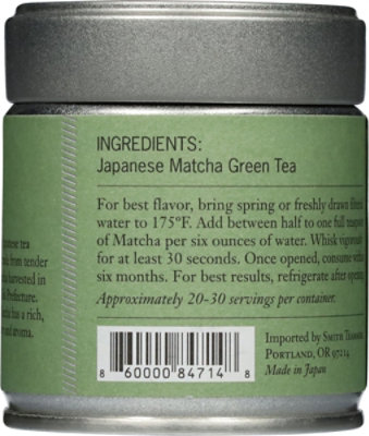 Smith Tea Green Matcha - 1.4 OZ - Image 4