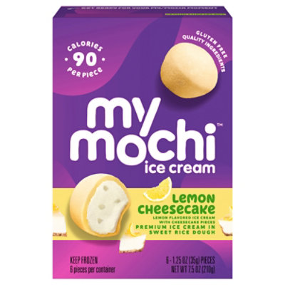 My Mochi Lemon Cheesecake Flavored Ice Cream In Sweet Rice Dough - 6 Count - Image 1