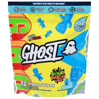 Ghost Sour Patch Kids Blue Raspberry  Hydration Electrolyte Supplement Stick - 12 Count - Image 1