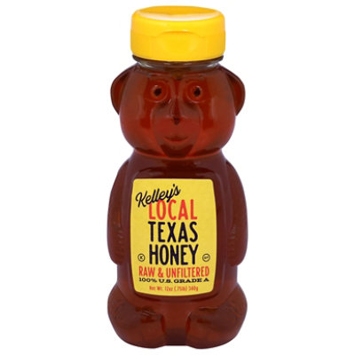 Kelley's Raw & Unfiltered Local Texas Honey Bear - 12 Oz - Image 1