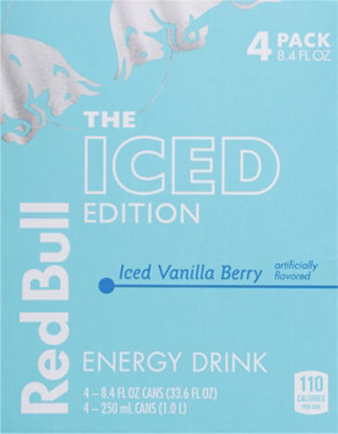 Red Bull Iced Edition Iced Vanilla Berry 80mg Caffeine Energy Drink - 4-8.4 Fl. Oz. - Image 5