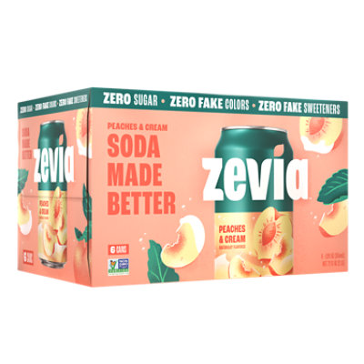 Zevia Peachs & Cream 6-12fz - 6-12 FZ