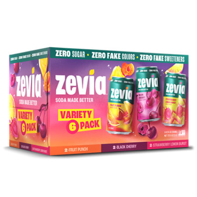 Zevia Fruity Variety Pack 6-12fz - 6-12 FZ - Image 1
