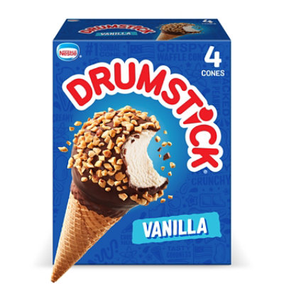 Drumstick Vanilla Sundae Ice Cream Cones, 4 Count, 18.4 Fz - 18.4 FZ