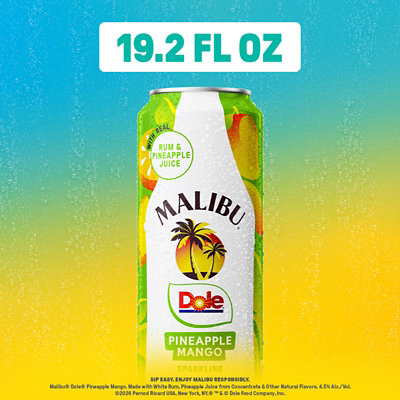 Malibu & Dole Sparklng Pineapple Mango Can - 19.2 FZ - Image 2