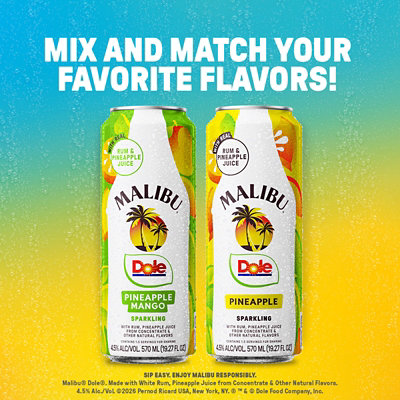 Malibu & Dole Sparklng Pineapple Can - 19.2 FZ - Image 3