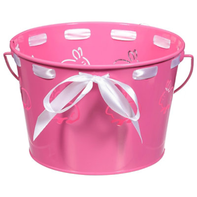 Ssel Metal Easter Basket Pink - EA - Image 1