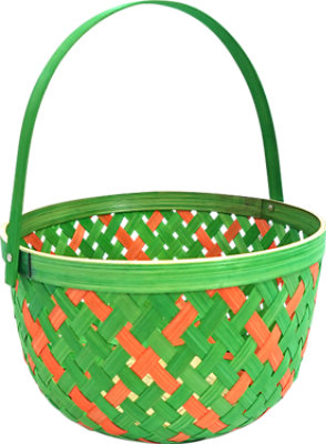 Wicker Bonanza Half Egg Bamboo Green Basket - Each - Image 1