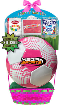 Megatoys Pink Soccer Ball Filled Basket - Each - Image 1