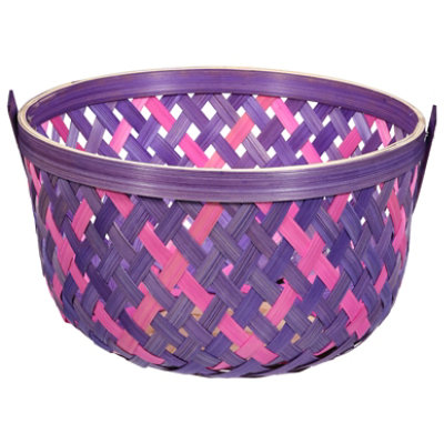 Wicker Half Egg Bmboo Basket Purple - EA - Image 2