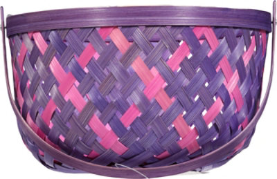 Wicker Half Egg Bmboo Basket Purple - EA - Image 3