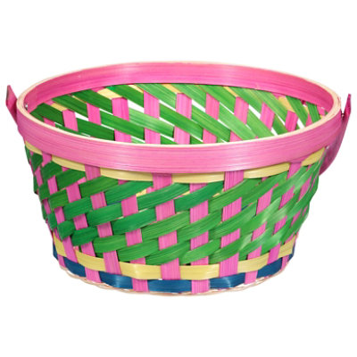 Ssel Easter Bamboo Basket Pink - EA - Image 2
