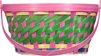 Ssel Easter Bamboo Basket Pink - EA - Image 3