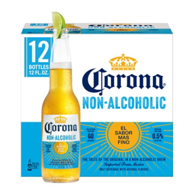 Corona Non-alcoholic Malt Beverage Mexican Brew, 12 Pk 12 Fl Oz , Less Than 0.5% Abv In Bottles - 12-12 FZ - Image 1