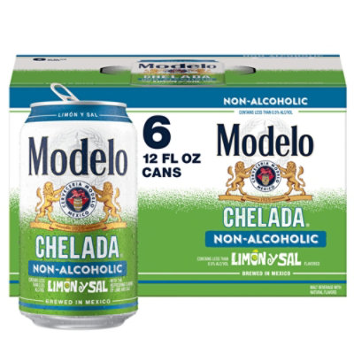 Modelo Chelada Limon Y Sal Non-alcoholic Mexican Import Beer, 6 Pk 12 Fl Oz Cans - 6-12 FZ - Image 1