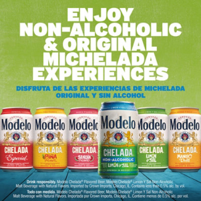 Modelo Chelada Limon Y Sal Non-alcoholic Mexican Import Beer, 6 Pk 12 Fl Oz Cans - 6-12 FZ - Image 4