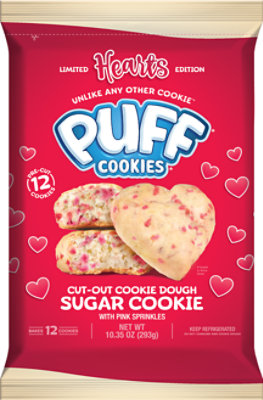 Puff Cookies Cut Out Hearts Cookie Dough - 10.35 Oz - Image 1