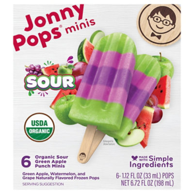 Jonnypops Bars Sour Grn Aple Punch Orgnc - 6.72 FZ - Image 2