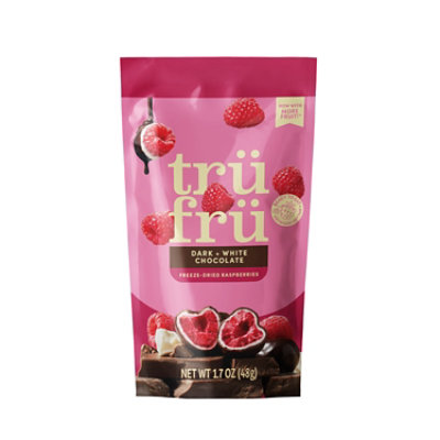 Tru Fru Raspberries In White & Dark Chocolate 1.7 Oz 12 Ct - 1.7 OZ - Image 2