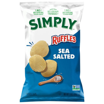 Ruffles Potato Chips Sea Salt, 6 Oz - 6 OZ - Image 2