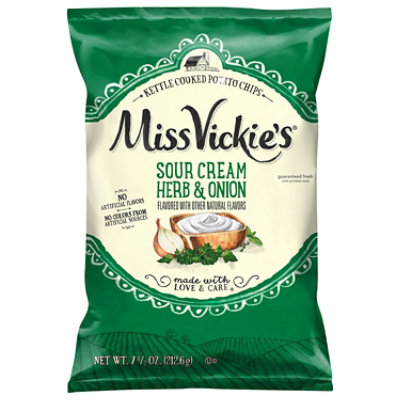 Miss Vickie's Kettle Cooked Potato Chips Sour Cream Herb & Onion - 7.5 OZ - Image 1