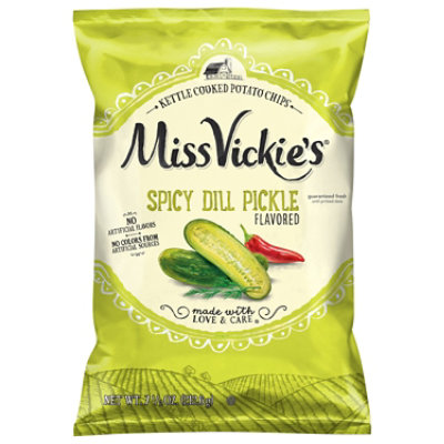 Miss Vickie's Kettle Cooked Potato Chips Spicy Dill Pickle - 7.5 OZ