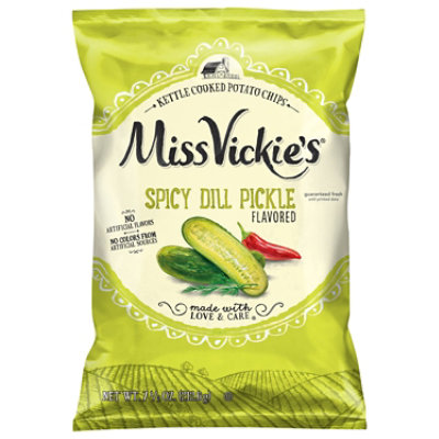 Miss Vickie's Kettle Cooked Potato Chips Spicy Dill Pickle - 7.5 OZ - Image 2