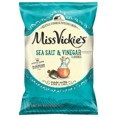 Miss Vickies Kettle Cooked Potato Chips Salt & Vinegar 7.5 Oz - 7.5 OZ