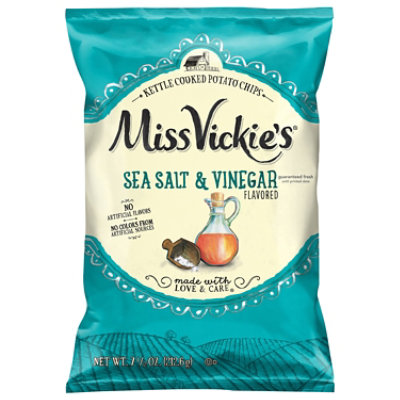Miss Vickies Kettle Cooked Potato Chips Salt & Vinegar 7.5 Oz - 7.5 OZ - Image 1