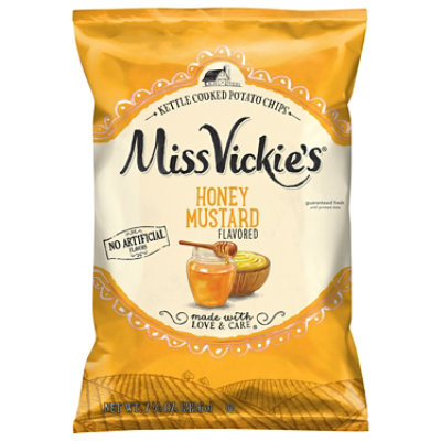 Miss Vickies Kettle Cooked Potato Chips Honey Mustard 7.5 Oz - 7.5 OZ