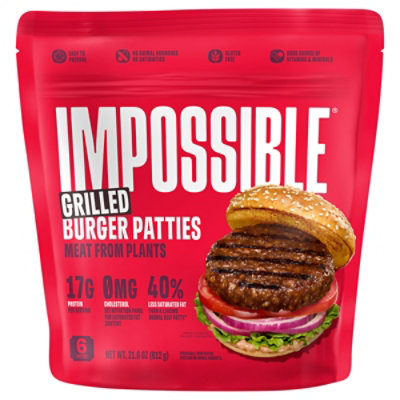 Impossible Foods Burger Patties Grilled 21.6oz - 21.6 OZ - Image 2