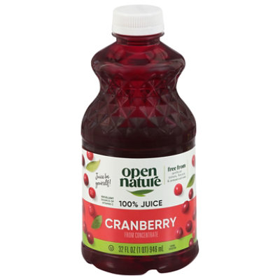 Open Nature 100% Cranberry Juice 32 Fz - 32 FZ - Image 1