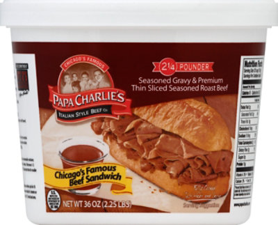 Papa Charlie's Italian Beef W/aujus 36oz - 36 OZ - Image 2