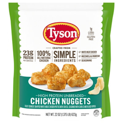 Tyson Chicken Nuggets High Protein Unbreaded 22 Oz - 22 OZ - Image 1