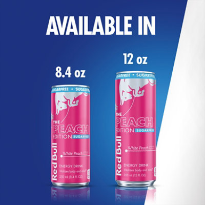 Red Bull Peach Edition Sugarfree White Peach 80mg Caffeine Energy Drink - 4-8.4 Fl. Oz. - Image 6
