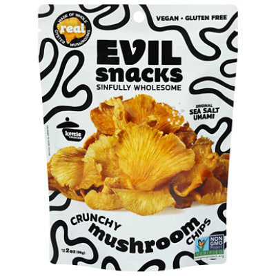 Evil Snacks Mushroom Chips, Crunchy Sea Salt Original 2oz - 2 OZ - Image 2