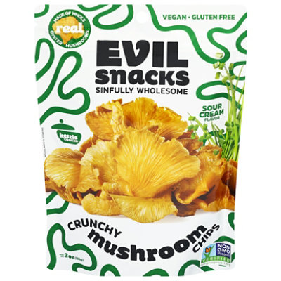 Evil Snacks Mushroom Chips, Crunchy Sour Cream 2oz - 2 OZ - Image 2