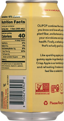 Olipop Prebiotic Crisp Apple 12fz - 12 FZ - Image 3