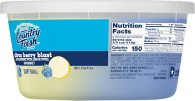 Dean's Country Fresh Sherbet Citrus Berry Blast , Quart Plastic Tub - 1 QT - Image 5