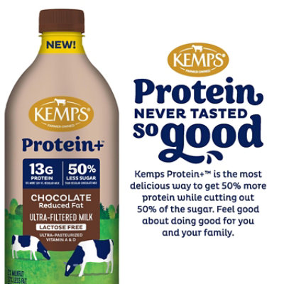 Kemps Milk Protein 2% Reduced Fat Chocolate Ultra Filtered Lactose Free Ultra Pasteurized 48 Fz - 48 FZ - Image 2