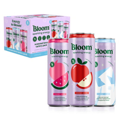 Bloom Sparkling Energy Drink Seasonal Variety Pack - 12-12 Fl. Oz - Image 1