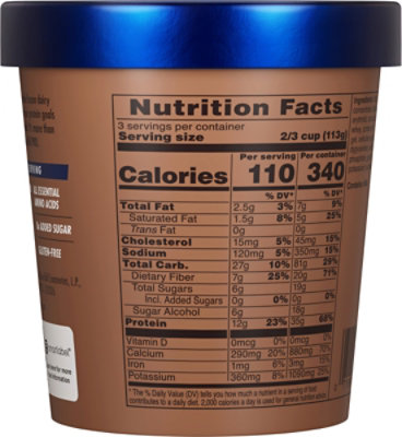 Blue Bell Pro Chocolate High Protein Frozen Dairy Dessert - 1 Pint - 1 PT - Image 4