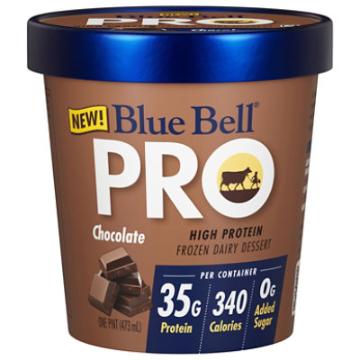 Blue Bell Pro Chocolate High Protein Frozen Dairy Dessert - 1 Pint - 1 PT - Image 1