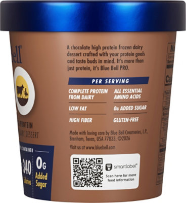 Blue Bell Pro Chocolate High Protein Frozen Dairy Dessert - 1 Pint - 1 PT - Image 3